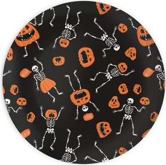 Plates: Halloween Party - Black Plates, 10X10, Orange