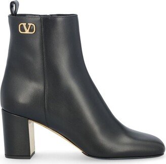 Logo Plaque Zip-Up Ankle Boots