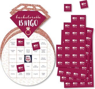 Big Dot of Happiness Vino Before Vows - Bar Bingo Cards and Markers - Winery Bridal Shower or Bachelorette Party Shaped Bingo Game - Set of 18