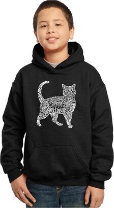 Big Boy's Word Art Hooded Sweatshirt - Cat