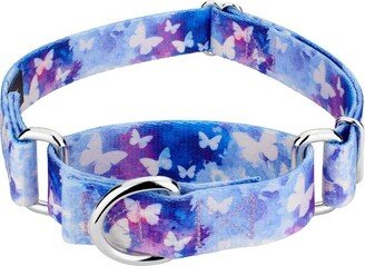 Country Brook Petz Watercolor Butterflies Martingale Dog Collar (1/2 Inch, Extra Small)