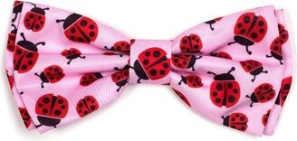 The Worthy Dog Ladybugs Bow Tie Adjustable Collar Attachment Accessory - Pink - L