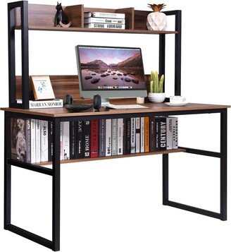 Computer Desk with Hutch Bookshelf Storage Wrting Desk