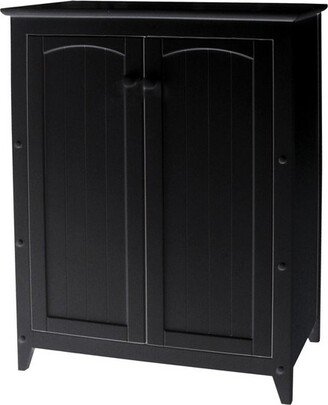 Wood 2 Door Storage Cabinet in Black-Pemberly Row