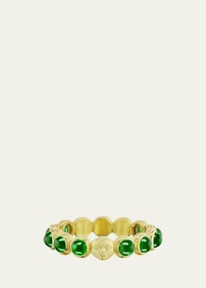 Anthony Lent Celestial Ring with Emerald Cabochons in 18K Gold