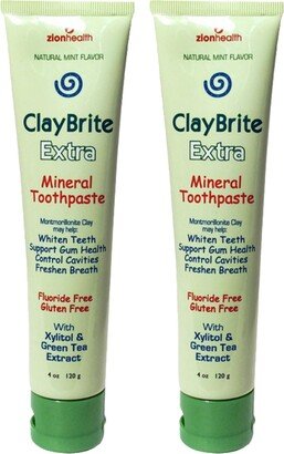 Zion Health Claybrite Extra Toothpaste Set of 2 Pack, 8oz