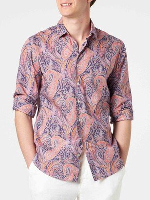 Man Muslin Cotton Sikelia Shirt With Paisley Print Liberty Special Edition