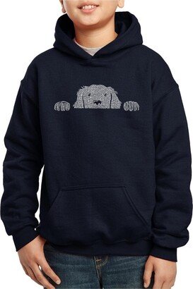 Big Boy's Word Art Hooded Sweatshirt - Peeking Dog