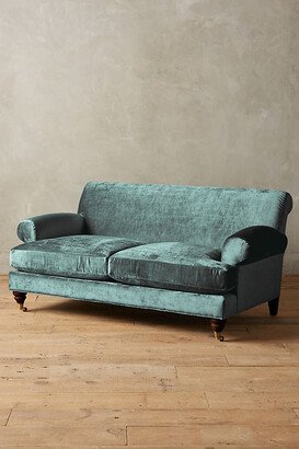 Slub Velvet Willoughby Settee, Hickory