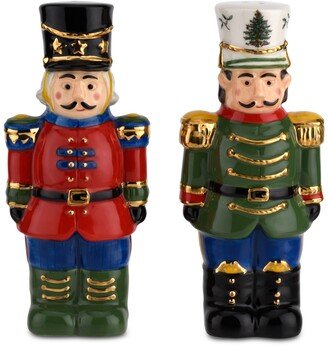 Christmas Tree Nutcracker Salt & Pepper Shaker Set - Green/multi