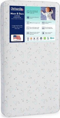 2-Stage Antibacterial Baby Crib Mattress and Toddler Bed Mattress - Moon and Stars