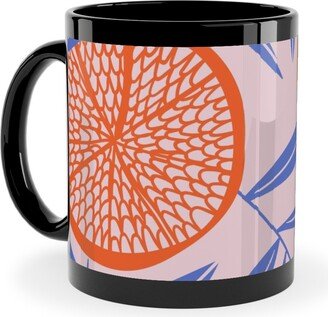 Mugs: Pop Art Grapefruits - Multi Ceramic Mug, Black, 11Oz, Orange