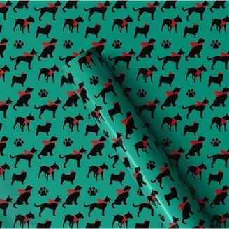 25 sq ft Dog Silhouette Christmas Gift Wrap Green - Wondershop™