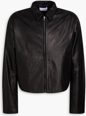 Cropped leather jacket-AB