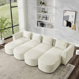 RASOO U-Shape Sectional Sofa Including Two Single Seat and Two Chaises & Two Ottomans