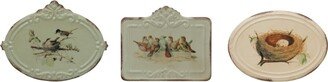 Storied Home Decorative Metal Boxes with Attached Lids and Bird Images, Multicolor, Set of 3