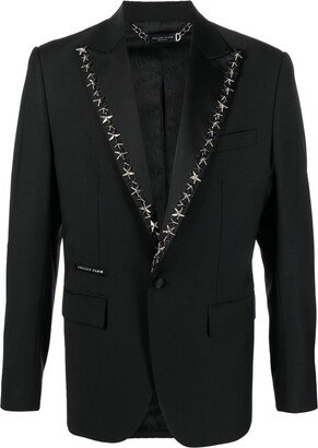 Star Stud-Embellished Single-Breasted Blazer