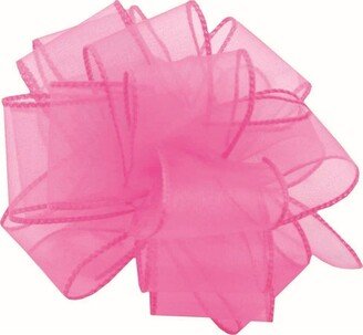 Hot Pink Spring Sheer Wired Ribbon