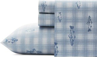 Methow Plaid Cotton Percale 4 Piece Sheet Set, Full