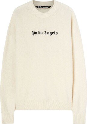 Logo-Embroidered Wool-Blend Jumper-AA