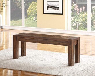 BM187648 Acacia Wood Bench with Tenon Corner Joints and Block Legs