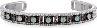 New World Opal Triplet Cuff Bracelet with Diamonds