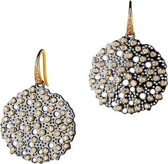 Syna Two-Tone Drop Earrings with Diamonds