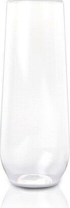 9 oz. Clear Stemless Plastic Champagne Flutes (64 Glasses)