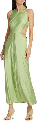 Lune Cut Out Satin Maxi Dress