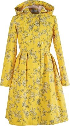 Rainsisters Waterproof Yellow Coat With Floral Print In Wild Rose