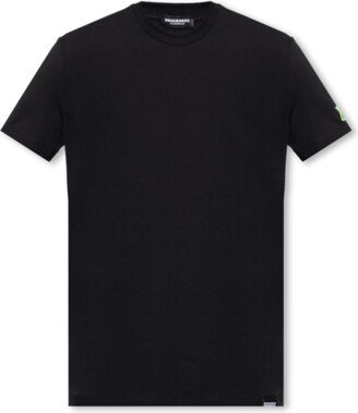 Black Cotton T-Shirt With Logo