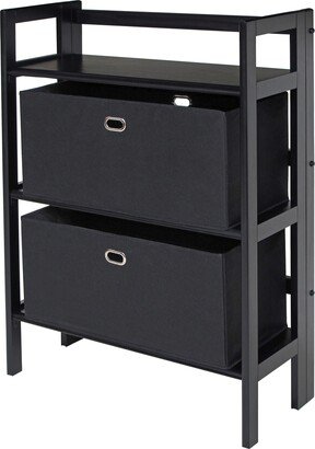Torino 3-Pc Storage Set, Foldable Shelf & 2 Foldable Baskets, Black