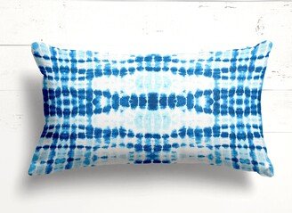 Sale 24x12 Limited Edition Outdoor Decorative Lumbar Blue Shibori Pillow Cover Kokomo Capri