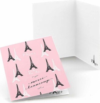 Big Dot of Happiness Paris, Ooh La La - Paris Themed Baby Shower or Birthday Party Thank You Cards (8 count)