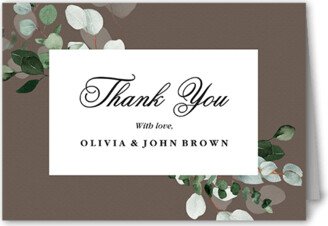 Wedding Thank You Cards: Botanical Balance Thank You Card, Grey, 3X5, Matte, Folded Smooth Cardstock