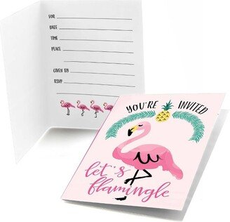 Big Dot of Happiness Pink Flamingo - Party Like a Pineapple - Tropical Summer Fill In Invitations (8 count)