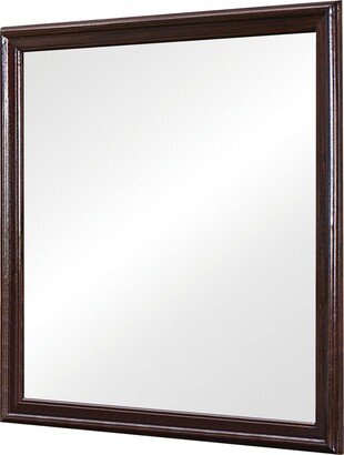 Molded Wooden Frame Mirror with Mounting Hardware, Dark Brown