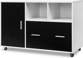 Lateral File Cabinet Mobile Storage Shelves Printer Stand