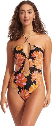 Palm Springs Bandeau One-Piece (Black) Women's Swimsuits One Piece