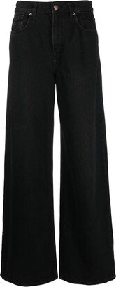 Strider Faded high-rise wide-leg jeans