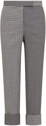 patchwork High Waist Tailored Trousers