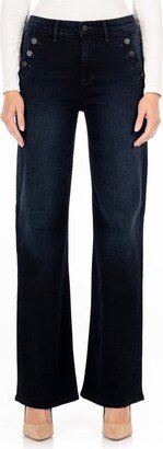 Katie High Waist Button Pocket Flare Leg Jeans