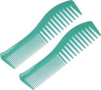 Unique Bargains Anti Static Hair Comb Wide Tooth for Thick Curly Hair Hair Care Detangling Comb For Wet and Dry Green 2 Pcs