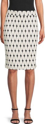 Renee C. Geometric Print Skirt