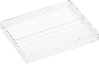 Brilliance Grooved Small Acrylic Stacking Tray Clear