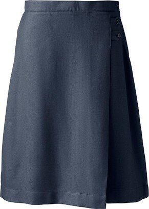 School Uniform Women's Solid A-line Skirt Below the Knee - 16 - Classic Navy