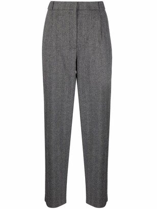 High-Waisted Straight Leg Trousers-AE