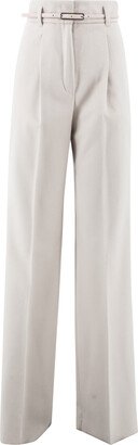 High-waisted Trousers In Pure Wool