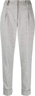 High-Waist Tapered Cropped Trousers-AA