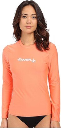 Basic Skins Long Sleeve Rash Tee (Light Grapefruit) Women's Swimwear